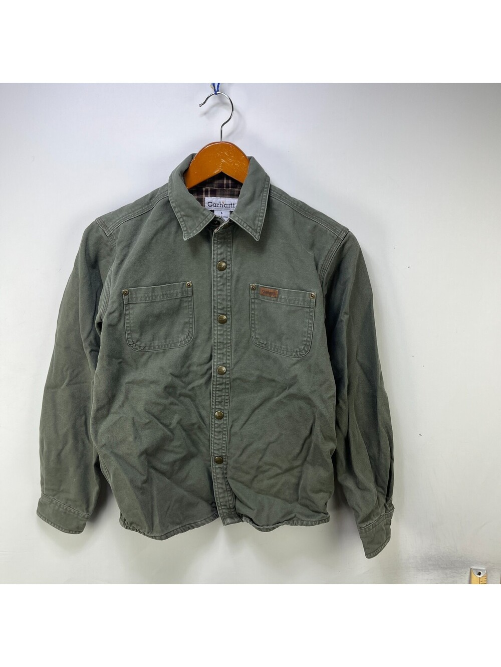 Vintage Carhartt Flannel Lined Canvas Chore Jacket Youth S